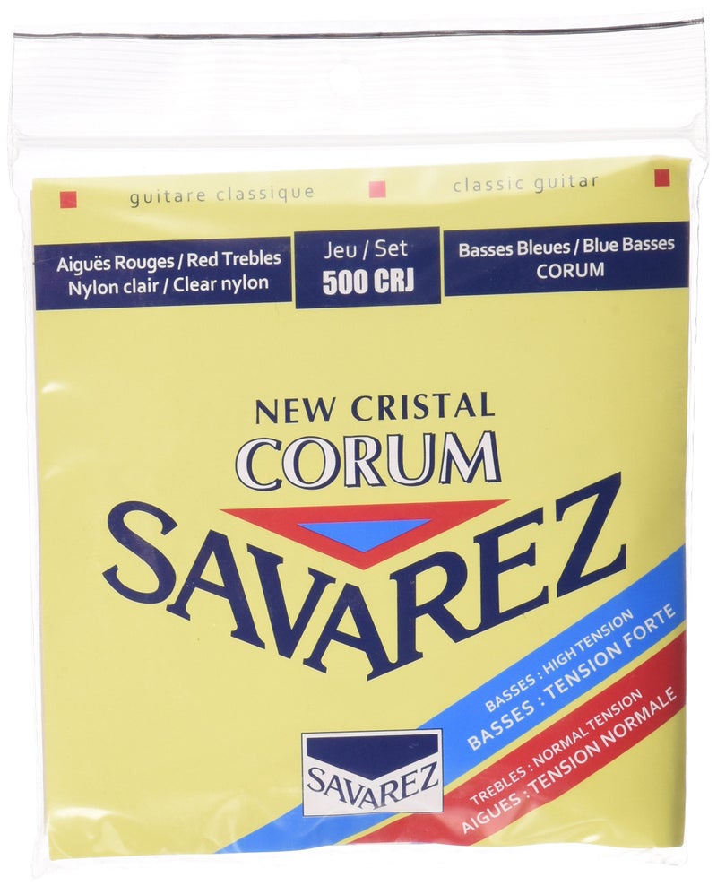 Savarez NT HT 500CRJ Mixed Classical Guitar Normal Cristal Trebles, High Tension Corum Basses, Full 6 String Set